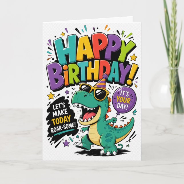 Dinosaur Birthday Card (Front)
