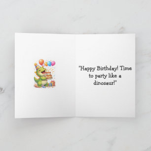 Dinosaur Birthday Card – ‘Time to Party Like Dino