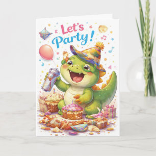 Dinosaur Birthday Card – ‘Time to Party Like Dino