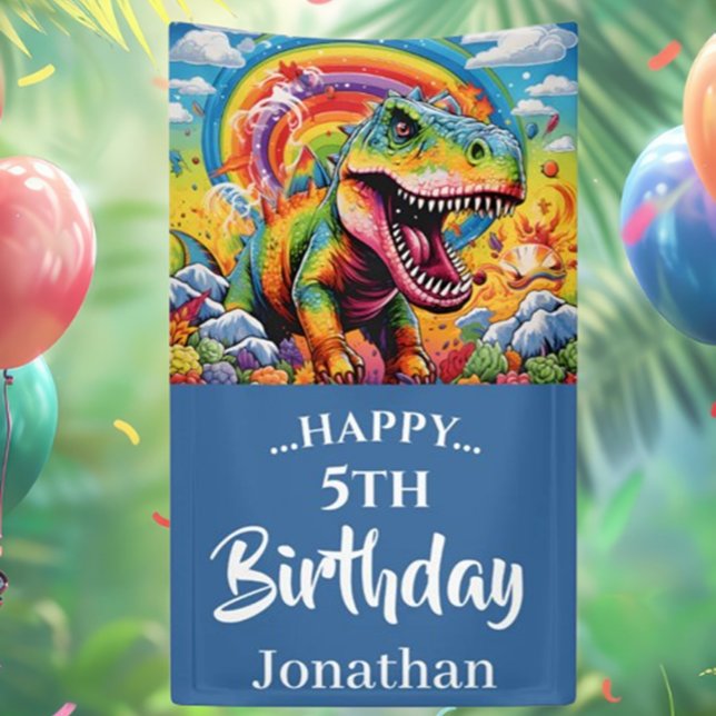 dinosaur birthday colourful blue medium gift bag (Colorful Blue Dinosaur Birthday Gift Bags for All Ages!)