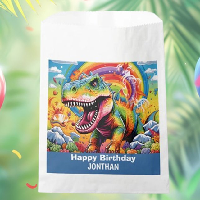 dinosaur birthday colourful cute favour bags (Cute Dinosaur Birthday Favor Bags: Colorful & Fun Gifts!)