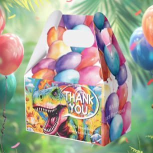 dinosaur birthday colourful cute favour box