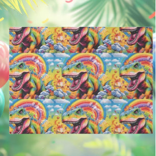dinosaur birthday colourful cute tissue paper