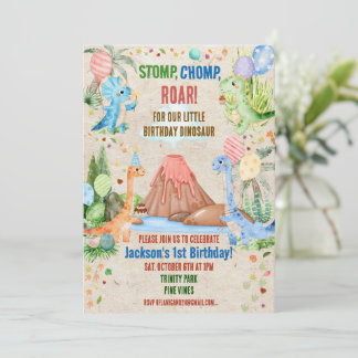 Dinosaur Birthday Dino Party Animal Invitation