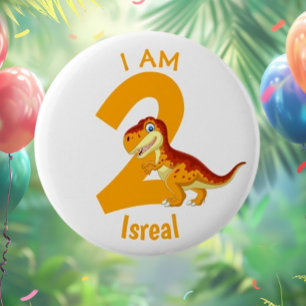 Dinosaur birthday Gold 6 Cm Round Badge