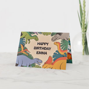 Dinosaur Birthday Greeting Card – Fun Dino Party D