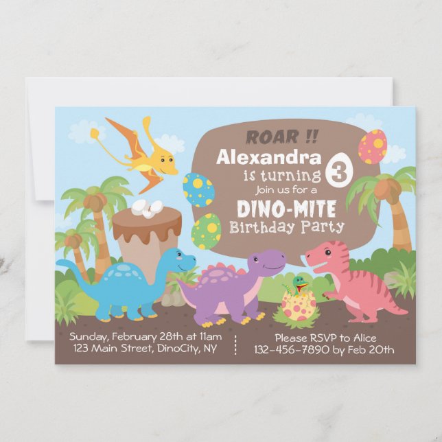 Dinosaur Birthday Invitation (Front)