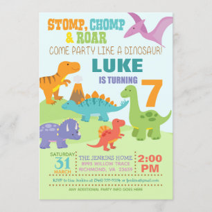 Dinosaur Birthday Invitation