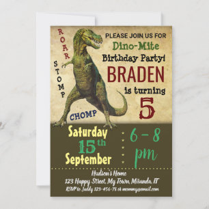 Dinosaur birthday invitation