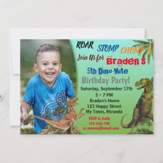 Dinosaur birthday invitation