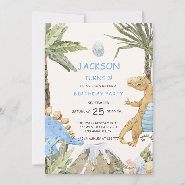 Dinosaur Birthday Invitation (Front)