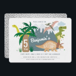 Dinosaur Birthday Invitation<br><div class="desc">Stop,  chomp,  growl and roar with this fun,  colourful whimsical dinosaur invitation.  Compete with mountains,  volcanos,  trex,  trees and more!</div>