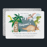 Dinosaur Birthday Invitation<br><div class="desc">Stop,  chomp,  growl and roar with this fun,  colourful whimsical dinosaur invitation.  Compete with mountains,  volcanos,  trex,  trees and more!</div>