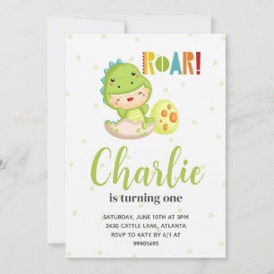 Dinosaur Birthday Invitation, Birthday Invitation