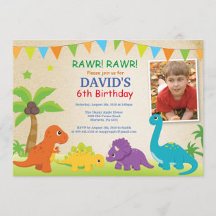 Dinosaur Birthday Invitation Dino Party