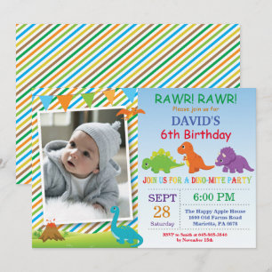 Dinosaur Birthday Invitation Dino Party