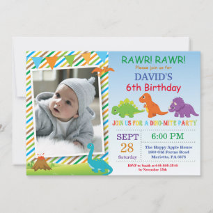 Dinosaur Birthday Invitation Dino Party