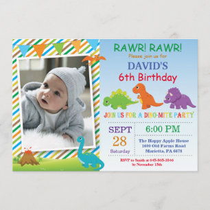 Dinosaur Birthday Invitation Dino Party