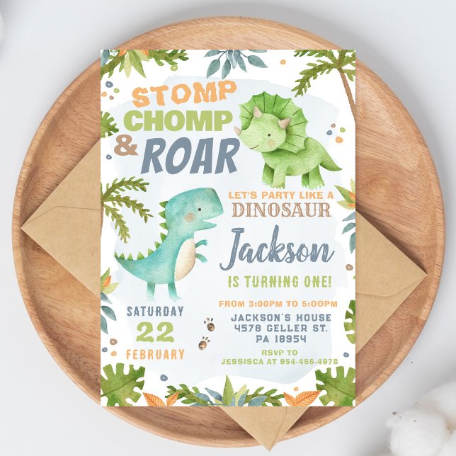 Dinosaur Birthday Invitation Dino Party Invite (Creator Uploaded)