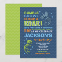 Dinosaur Birthday Invitation Dinosaur Fossil Party
