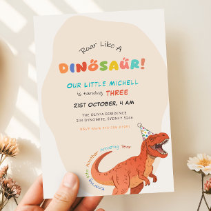 Dinosaur Birthday Invitation, Editable Trex Party Invitation
