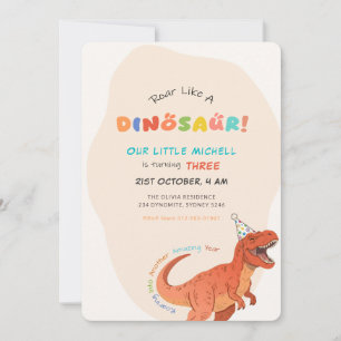 Dinosaur Birthday Invitation, Editable Trex Party Invitation