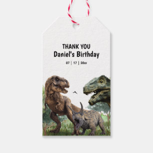 Dinosaur Birthday Invitation, T Rex Dino Birthday Gift Tags
