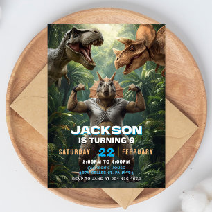 Dinosaur Birthday Invitation T Rex Party Invite