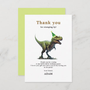 Dinosaur Birthday Invitation, Three rex Birthday Thank You Card