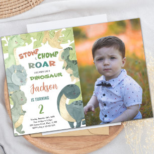 Dinosaur Birthday Invitation with Photo