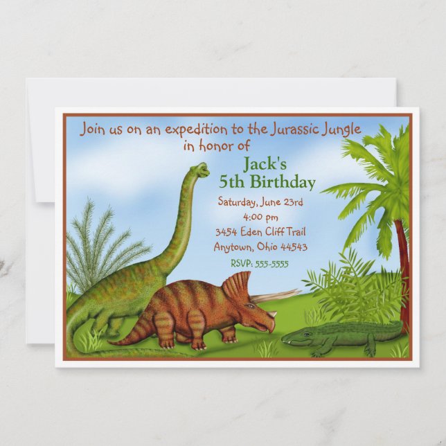 Dinosaur Birthday Invitations (Front)