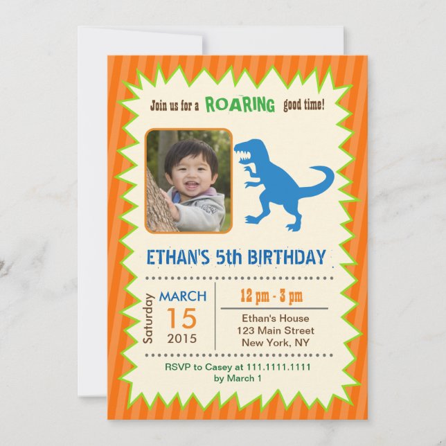 Dinosaur Birthday Invitations (Front)