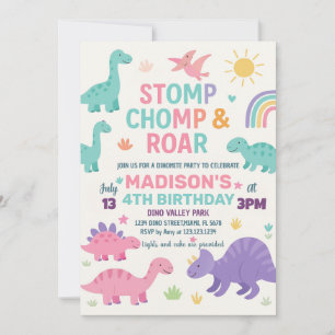 Dinosaur Birthday Invitations