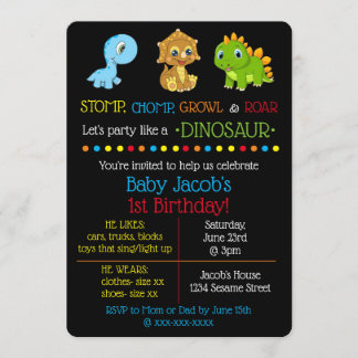 Dinosaur Birthday Invitations