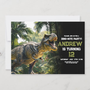Dinosaur Birthday invite, Dino-Mite T Rex Birthday Invitation
