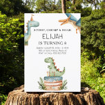 Dinosaur Birthday Kids Party Invitation<br><div class="desc">Throw a dino-mite celebration with our Dinosaur Birthday Kids Party Invitation! Perfect for your little explorer's big day, this invitation features adorable dinosaur designs and customisable details. Personalise it with your child's name, party date, time, and location for a unique touch. Professionally printed on high-quality cardstock, it’s both fun and...</div>