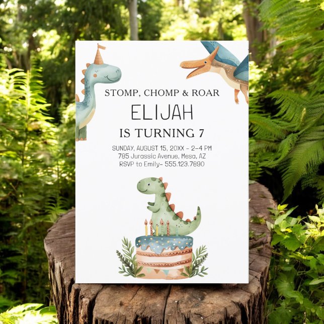 Dinosaur Birthday Kids Party Invitation (Creator Uploaded)