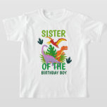 Dinosaur birthday kids tshirts Sister<br><div class="desc">Celebrate birthday with this special t-shirt,  personalised design</div>
