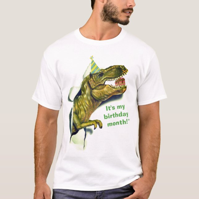 Dinosaur Birthday Month Tshirt (Front)