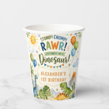 Dinosaur Birthday Paper Cups Boy