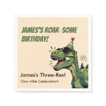 Dinosaur Birthday Paper Napkin Kids Party