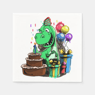 Dinosaur Birthday Party - 1 Year Old Tyrannosaurus Napkin