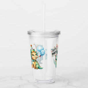 Dinosaur Birthday Party Acrylic Tumbler