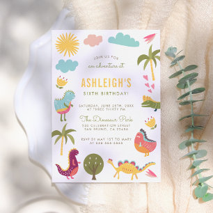 Dinosaur Birthday Party Boy or Girl Birthday Invitation