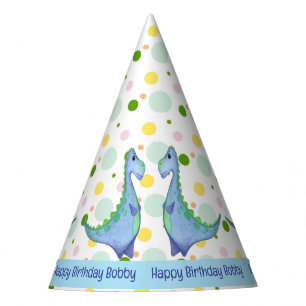 Dinosaur Birthday Party Boy's Cute Blue Dino Party Hat
