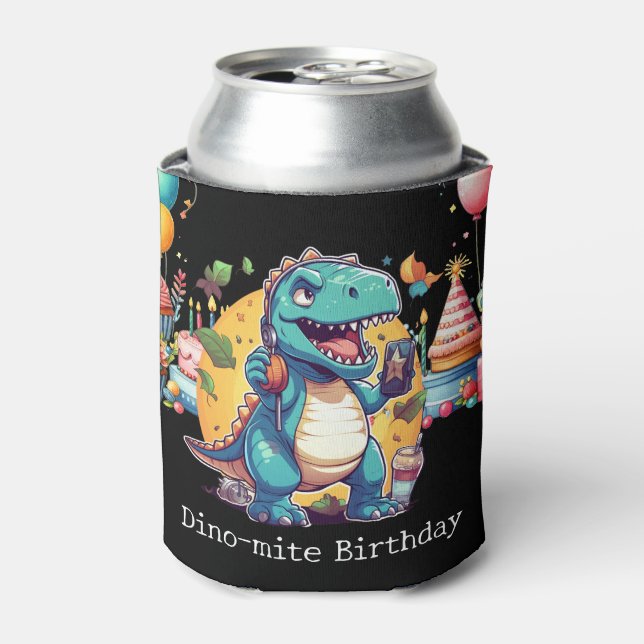 Dinosaur Birthday Party  Can Cooler (Can Front)