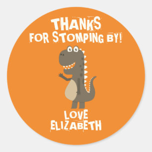 Dinosaur Birthday Party Classic Round Sticker