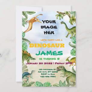  Dinosaur Birthday Party  Customizable Invitation 