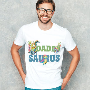 Dinosaur Birthday Party Cute Daddy Saurus Father T-Shirt