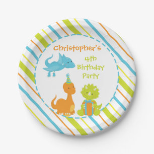 Dinosaur Birthday Party Dino Personalised Plate